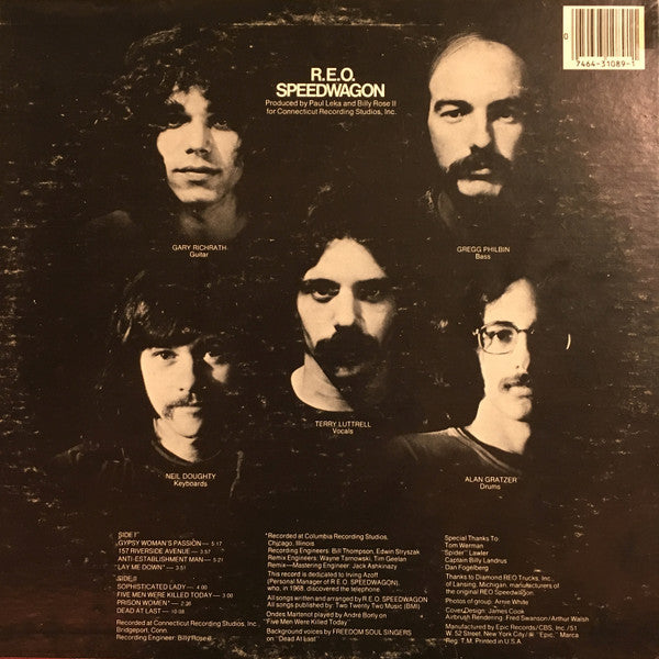 REO Speedwagon - R.E.O. Speedwagon (Vinyl, LP, Album, Reissue) Very Good (VG) / Poor (P)