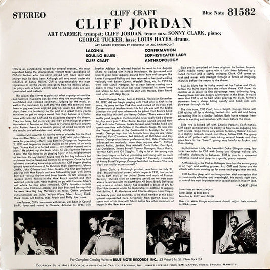 Clifford Jordan - Cliff Craft (Vinyl, LP, Album, Reissue, Stereo) Near Mint (NM or M-) / Very Good Plus (VG+)