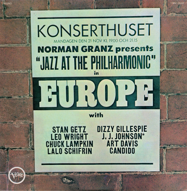 Various - Norman Granz Presents Jazz At The Philharmonic In  Europe (Vinyl, LP, Album, Reissue, Mono) Very Good Plus (VG+) / Very Good Plus (VG+)