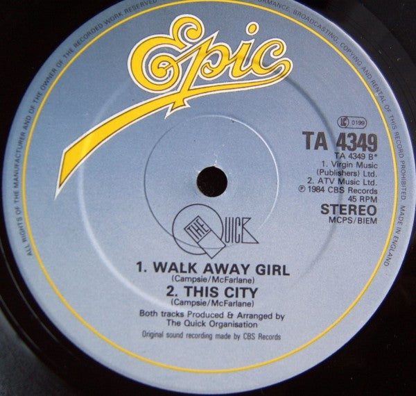 The Quick - ...Missing You Now (Vinyl, 12", 45 RPM, Stereo) Very Good Plus (VG+) / Very Good Plus (VG+)
