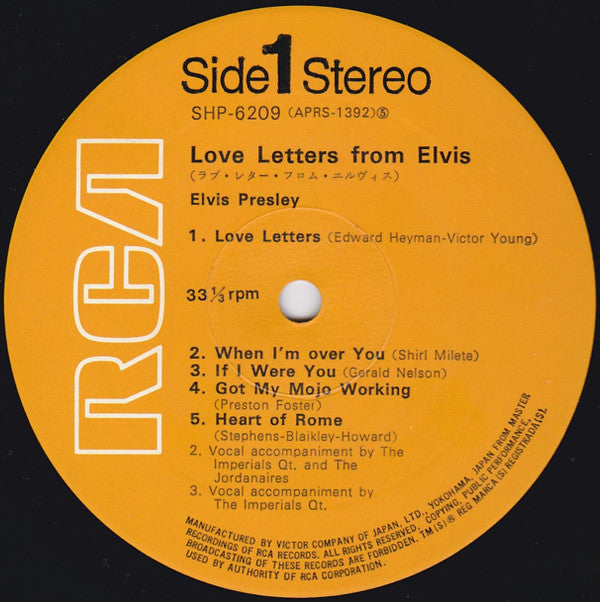 Elvis Presley - Love Letters From Elvis (Vinyl, LP, Album, Stereo)