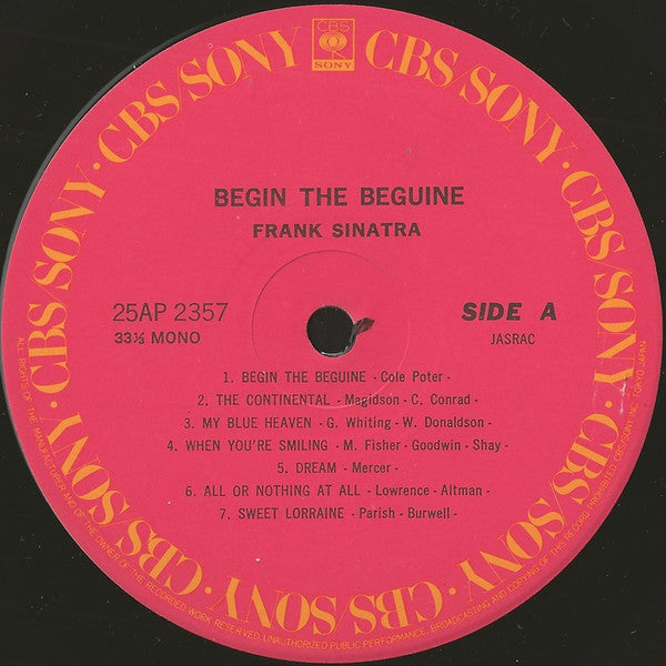 Frank Sinatra - Begin The Beguine (Vinyl, LP, Compilation, Mono)