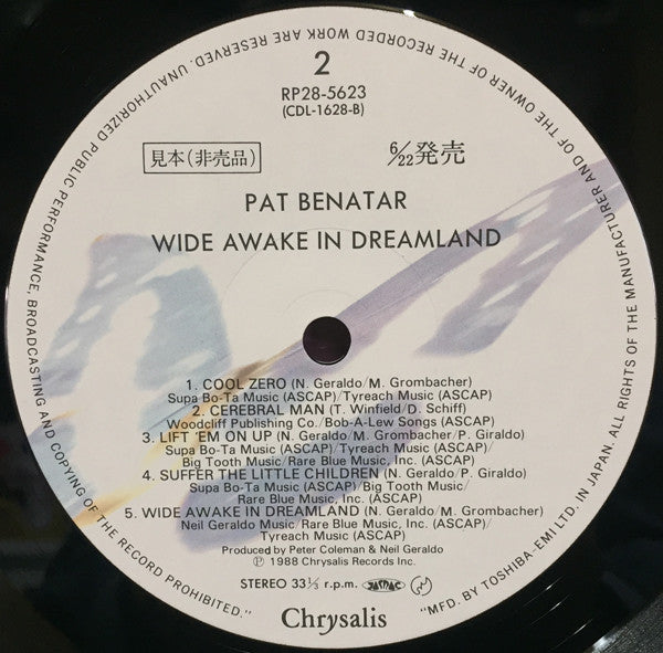 Pat Benatar - Wide Awake In Dreamland (Vinyl, LP, Album, Promo) Near Mint (NM or M-) / Very Good (VG)