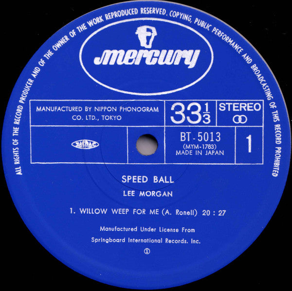 Lee Morgan - Speedball (Vinyl, LP, Album) Very Good Plus (VG+) / Very Good (VG)