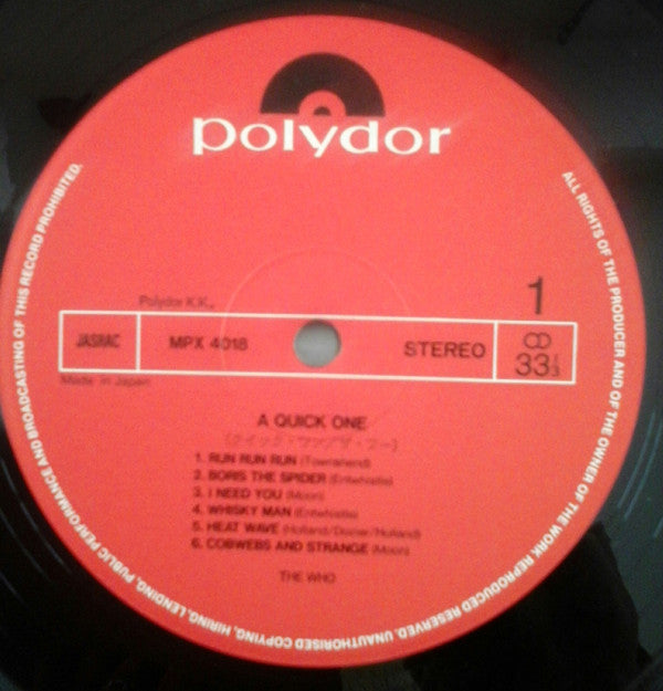 The Who - A Quick One (Vinyl, LP, Album, Reissue, Stereo)