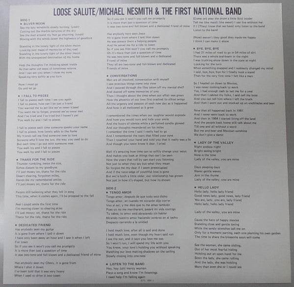 Michael Nesmith & The First National Band - Loose Salute (Vinyl, LP, Album) Very Good Plus (VG+) / Very Good (VG)