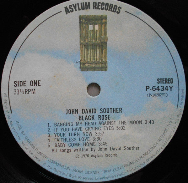 John David Souther - Black Rose (Vinyl, LP, Album, Reissue)