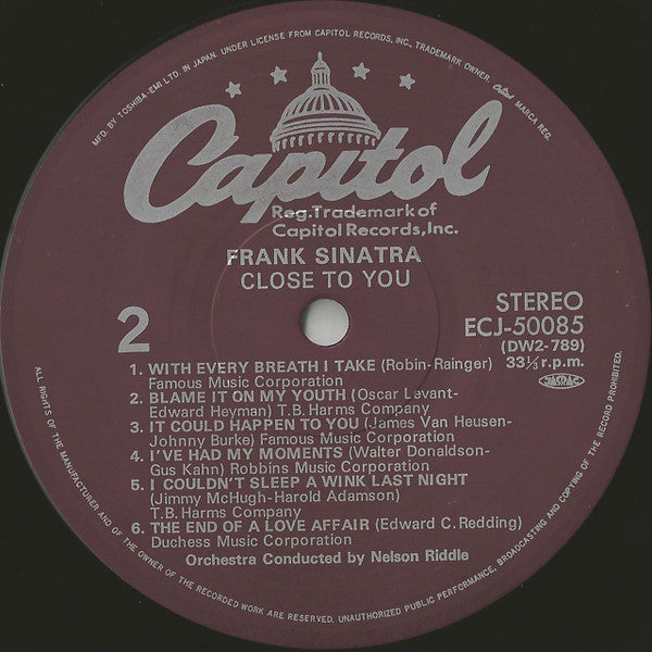 Frank Sinatra - Close To You (Vinyl, LP, Album, Reissue, Stereo) Very Good (VG) / Very Good (VG)