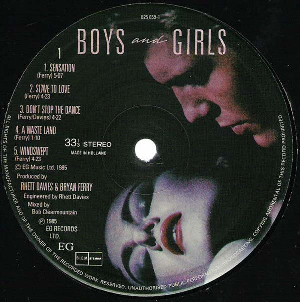 Bryan Ferry - Boys And Girls (Vinyl, LP, Album) Very Good (VG) / Very Good Plus (VG+)