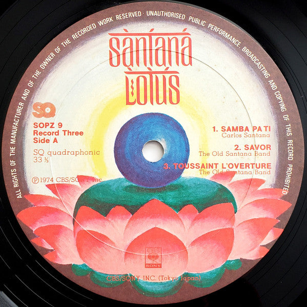 Santana - Lotus (3xVinyl, LP, Album, Quadraphonic) Very Good (VG) / Very Good (VG)