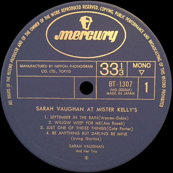 Sarah Vaughan And Her Trio - Sarah Vaughan At Mister Kelly's (Vinyl...