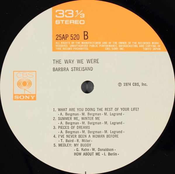 Barbra Streisand - The Way We Were (Vinyl, LP, Album, Reissue)