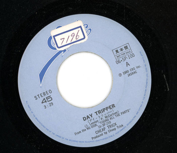Cheap Trick - Day Tripper (Vinyl, 7", 45 RPM, Promo) Very Good Plus (VG+) / Very Good (VG)