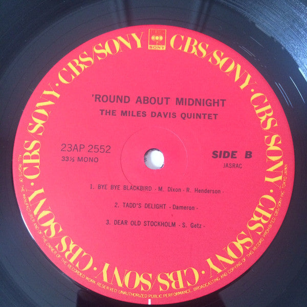 Miles Davis - 'Round About Midnight (Vinyl, LP, Album, Reissue, Mono) Very Good Plus (VG+) / Good Plus (G+)