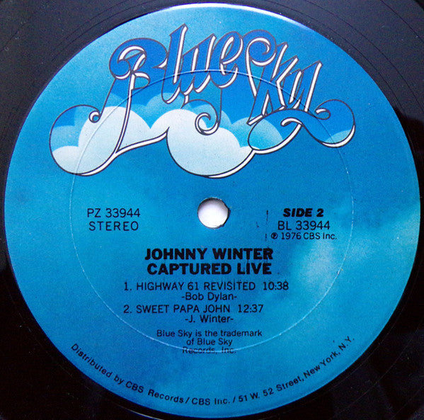 Johnny Winter - Captured Live! (Vinyl, LP, Album, Reissue, Stereo) Very Good (VG) / Very Good Plus (VG+)