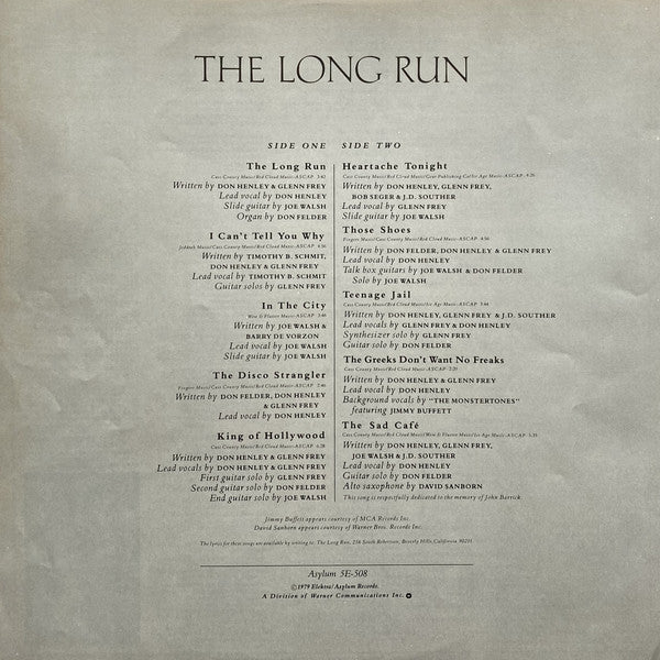 Eagles - The Long Run = ロング・ラン (Vinyl, LP, Album, Stereo)
