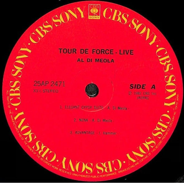 Al Di Meola - Tour De Force - "Live" (Vinyl, LP, Album)