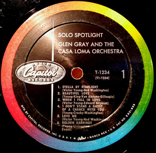 Glen Gray & The Casa Loma Orchestra - Solo Spotlight (Vinyl, LP, Album, Mono) Good Plus (G+) / Poor (P)