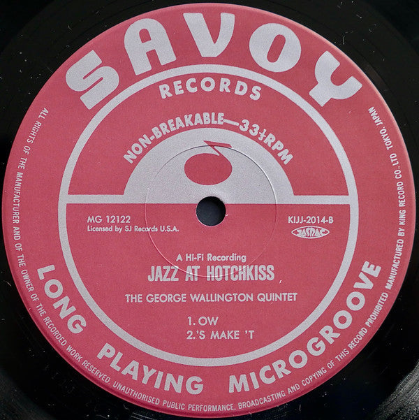 George Wallington Quintet - Jazz At Hotchkiss (Vinyl, LP, Album, Re...