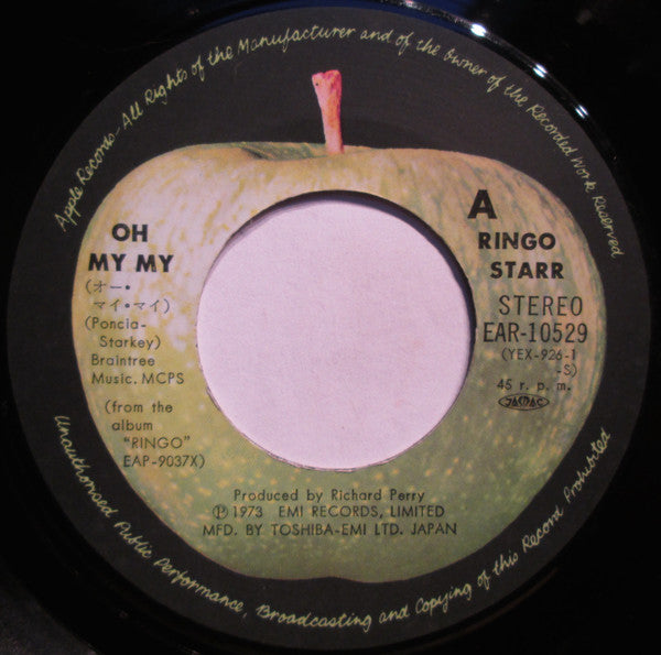 Ringo Starr - Oh My My (Vinyl, 7", 45 RPM, Single) Very Good Plus (VG+) / Very Good Plus (VG+)