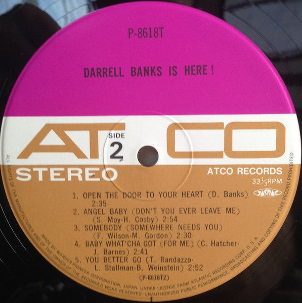 Darrell Banks - Darrell Banks Is Here! (Vinyl, LP, Album, Reissue, Stereo) Very Good (VG) / Very Good (VG)