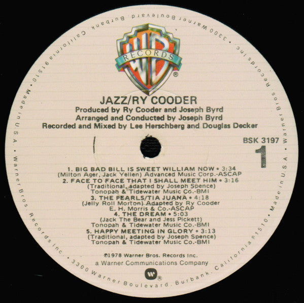 Ry Cooder - Jazz (Vinyl, LP, Album)