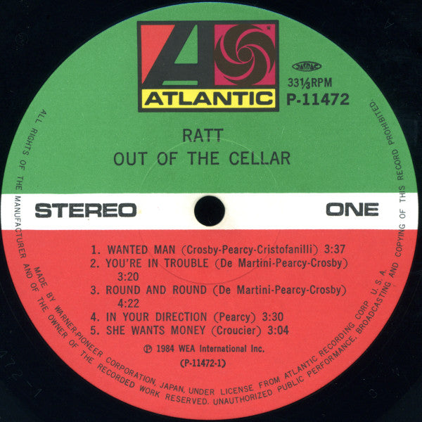 Ratt - Out Of The Cellar (Vinyl, LP, Album) Very Good Plus (VG+) / Very Good Plus (VG+)