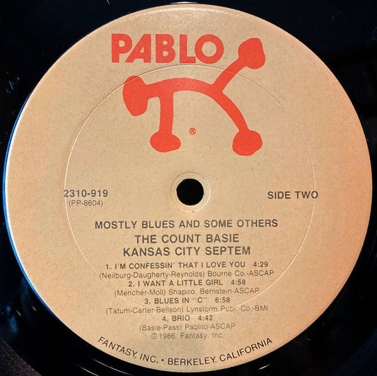 Count Basie And The Kansas City Seven - Mostly Blues And Some Others (Vinyl, LP, Album, Stereo) Very Good (VG) / Very Good Plus (VG+)