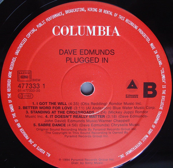 Dave Edmunds - Plugged In (Vinyl, LP, Album) Near Mint (NM or M-) / Near Mint (NM or M-)