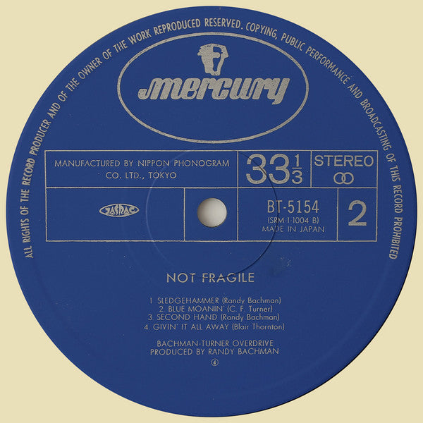 Bachman-Turner Overdrive - Not Fragile (Vinyl, LP, Album, Reissue)
