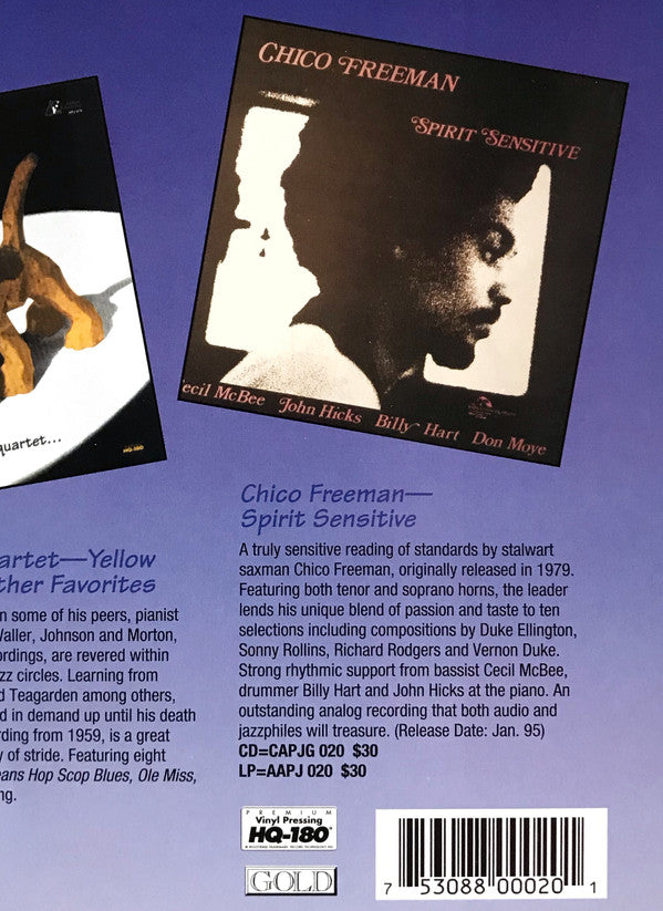 Chico Freeman - Spirit Sensitive (Vinyl, LP, Album, Limited Edition, Numbered, Reissue, Stereo) Very Good (VG) / Very Good Plus (VG+)