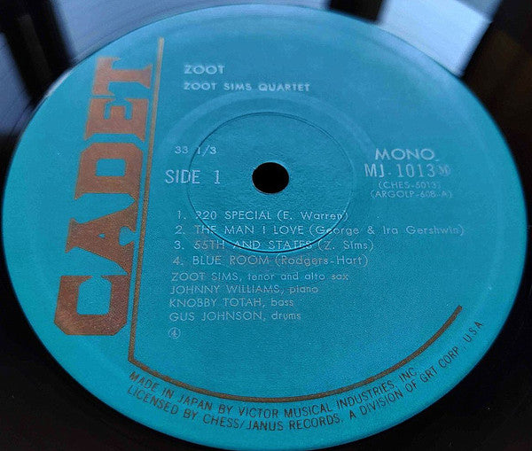 Zoot Sims Quartet - Zoot (Vinyl, LP, Album, Reissue, Mono)