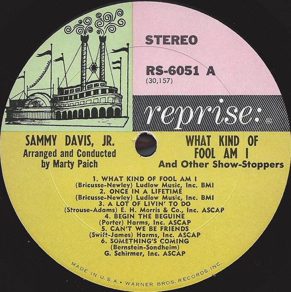 Sammy Davis Jr. - Sammy Davis Jr. Sings What Kind Of Fool Am I And Other Show-Stoppers (Vinyl, LP, Album) Good Plus (G+) / Good (G)