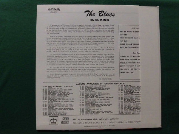 BB King - The Blues (Vinyl, LP, Album, Reissue, Mono) Very Good Plus (VG+) / Very Good (VG)