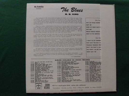 B.B. King - The Blues (Vinyl, LP, Album, Reissue, Mono) Very Good Plus (VG+) / Very Good (VG)