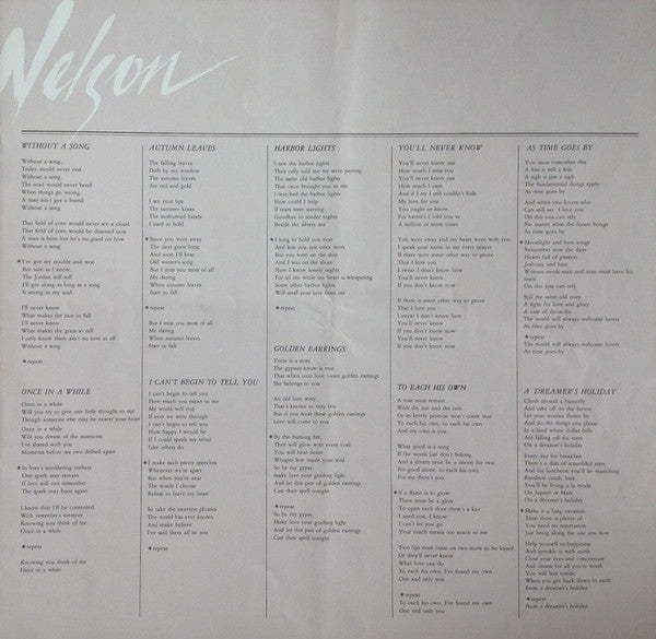 Willie Nelson - Without A Song (Vinyl, LP, Album, Stereo)