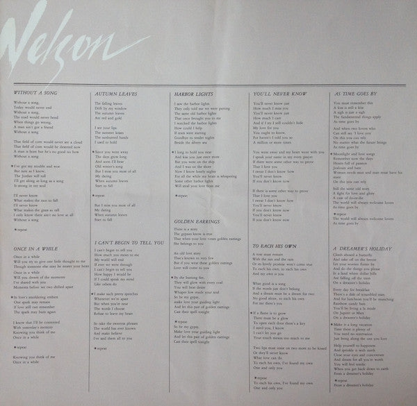 Willie Nelson - Without A Song (Vinyl, LP, Album, Stereo) Very Good Plus (VG+) / Very Good Plus (VG+)