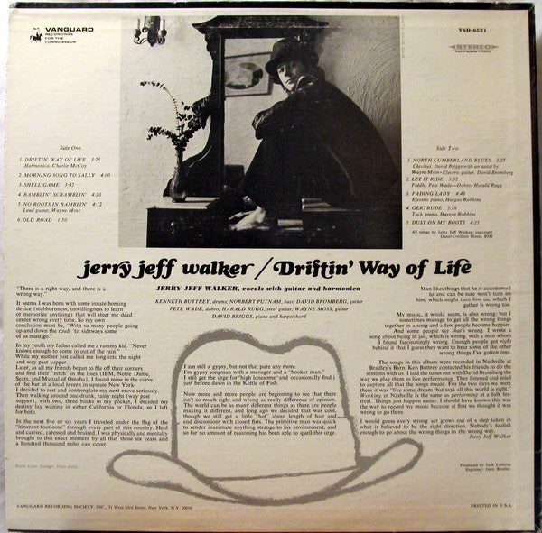 Jerry Jeff Walker - Driftin' Way Of Life (Vinyl, LP, Album, Reissue) Mint (M) / Near Mint (NM or M-)