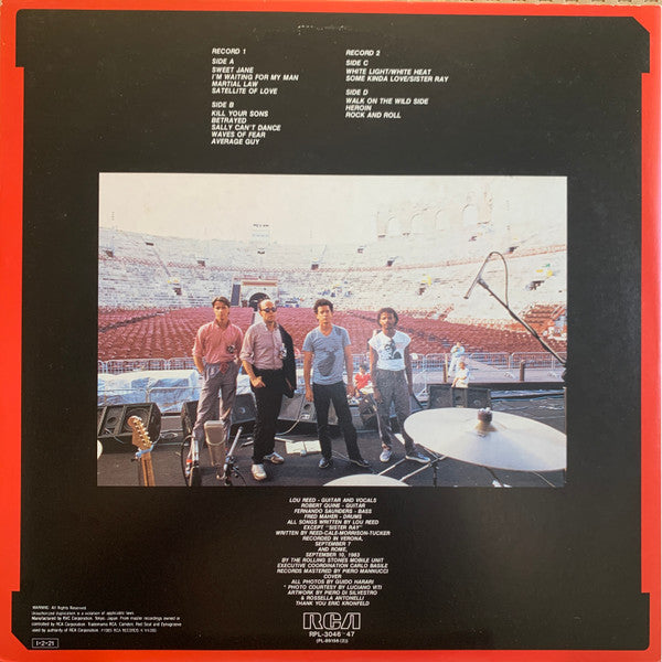 Lou Reed - Live In Italy (2xVinyl, LP, Album, Stereo) Very Good (VG) / Very Good (VG)