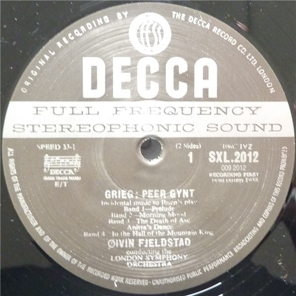 Edvard Grieg - Peer Gynt (Incidental Music To Ibsen's Play) (Vinyl, LP, Reissue, Remastered, Stereo) Very Good (VG) / Very Good Plus (VG+)