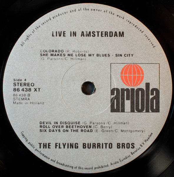 The Flying Burrito Bros - Live In Amsterdam (2xVinyl, LP, Album, Stereo) Good Plus (G+) / Good (G)