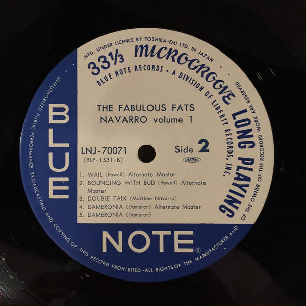Fats Navarro - The Fabulous Fats Navarro Volume 1 (Vinyl, LP, Album, Reissue, Remastered, Mono) Very Good Plus (VG+) / Very Good (VG)