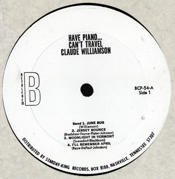 Claude Williamson - Have Piano ...Can't Travel (Commercial Jazz Piano For Non-Jazz Lovers) (Vinyl, LP, Album, Reissue) Good Plus (G+) / Very Good (VG)