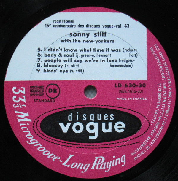 Sonny Stitt - Sonny Stitt With The New Yorkers (Vinyl, LP, Album) Very Good Plus (VG+) / Good Plus (G+)