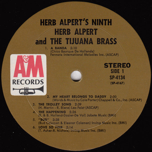 Herb Alpert & The Tijuana Brass - Herb Alpert's Ninth (Vinyl, LP, Album, Stereo) Very Good (VG) / Very Good (VG)