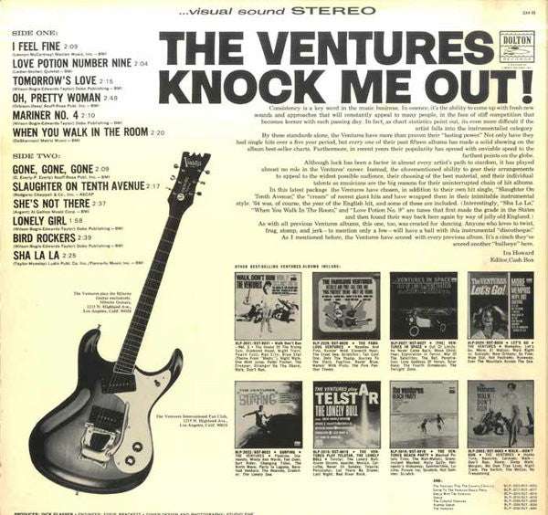 The Ventures - Knock Me Out! (Vinyl, LP, Album, Stereo, Reissue) Very Good Plus (VG+) / Very Good (VG)