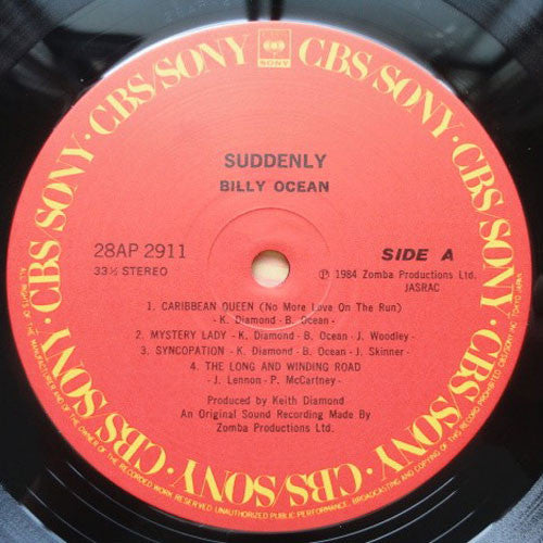 Billy Ocean - Suddenly (Vinyl, LP, Album, Stereo)