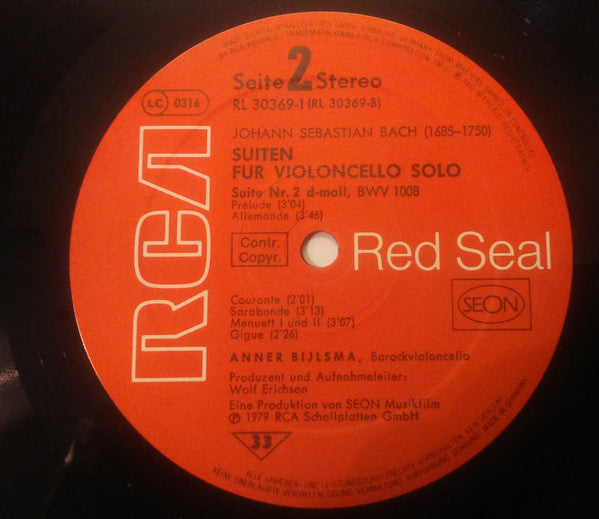 Johann Sebastian Bach - 6 Suites A Violoncello Solo Senza Basso (3xVinyl, Box Set, LP) Very Good (VG) / Very Good Plus (VG+)
