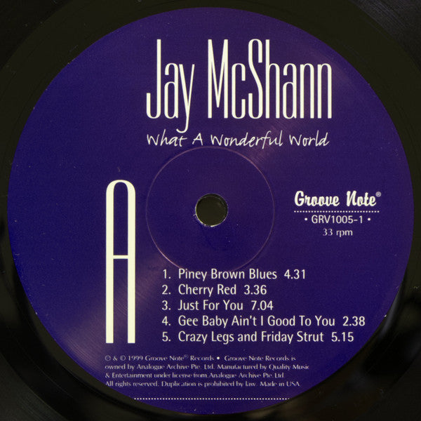 Jay McShann - What A Wonderful World (Vinyl, Vinyl, LP, Numbered, 12", 45 RPM) Near Mint (NM or M-) / Very Good Plus (VG+)