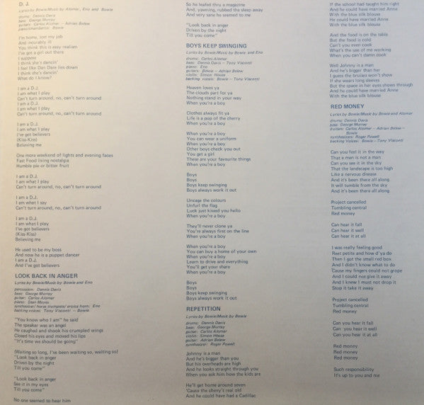 David Bowie - Lodger (Vinyl, LP, Album, Stereo)